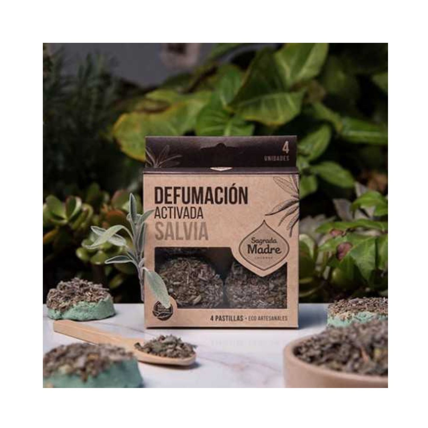 Pastilla defumación activada Salvia Blanca